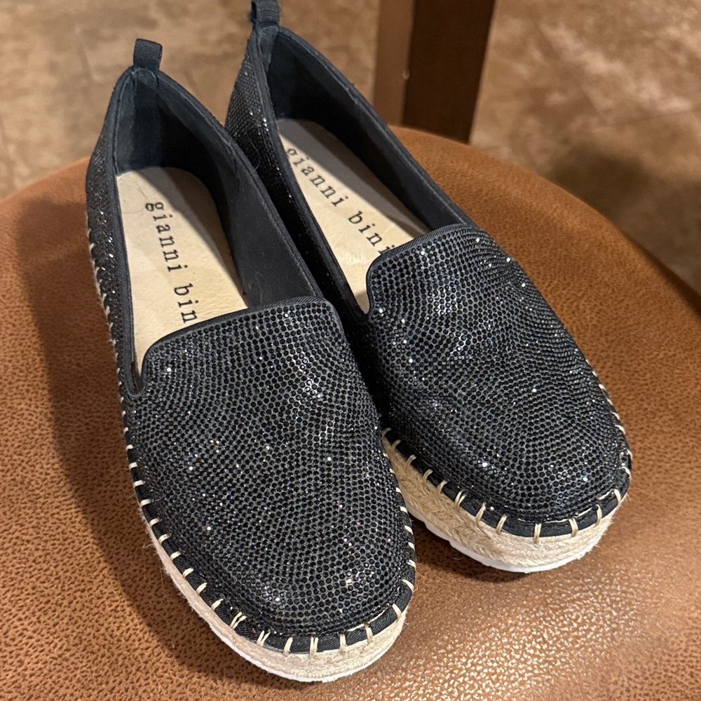 Gianni Bini Sparkling Black Espadrilles
